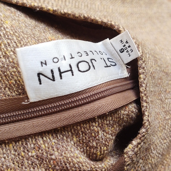 St. John Knit and Leather Dress and Jacket Pair - Picture 9 of 10